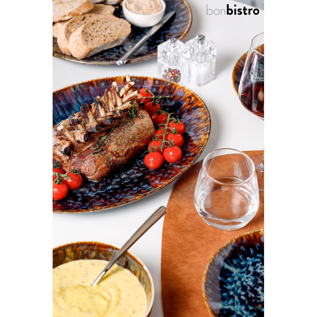 Plat de service Resto brun bleu - Visuel 0